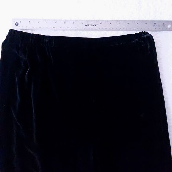 Eileen Fisher Silk Blend Black Pull On Velour Pants Women's Sz L NWT - Picture 6 of 12